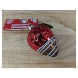 6 Holiday Style Chocolate Dipped Strawberry Christmas Ornaments - Brand New