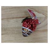 6 Holiday Style Chocolate Dipped Strawberry Christmas Ornaments - Brand New