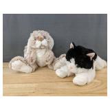 Melissa & Doug Burrow Bunny and Black White Cat Plush - Brand New