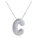 18K Gold Plated Cubic Zirconia Letter "C" Necklace - Brand New