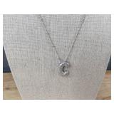 18K Gold Plated Cubic Zirconia Letter "C" Necklace - Brand New