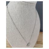 18K Gold Plated Cubic Zirconia Letter "C" Necklace - Brand New