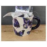 2 Mugs, 14.2 oz, Notepad, and Pen Gift Sets: Flower and Butterfly Designs - Brand New