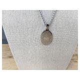 Virgin Mary Necklace in Silver Color Stainless Steel - Brand New