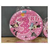 Minnie Mouse 3rd Birthday Party Supplies: Plates, Forks, Etc. - Brand New