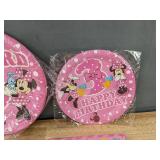 Minnie Mouse 3rd Birthday Party Supplies: Plates, Forks, Etc. - Brand New
