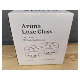 2 Azuna Luxe Glass 8oz Jars with Bamboo Lids - Brand New