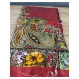 2 Beautiful Paisley Print Scarves: Red and Black - Brand New