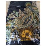 2 Beautiful Paisley Print Scarves: Red and Black - Brand New