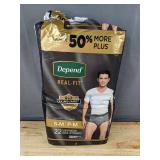 22 Depend Real-Fit Underwear for Men, S/M - Brand New