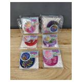 12 Floral Round Folding Hand Fans with Keychains - Brand New