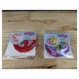 12 Floral Round Folding Hand Fans with Keychains - Brand New