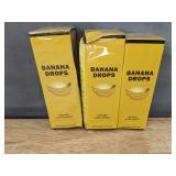 3 Banana Drops Dietary Supplement, 2 fl oz Each - Brand New