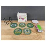 Green Bay Packers NFL Diamond Art 5 Coaster Kit - Brand New