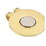 6 Magnetic Golf Hat Clip Ball Marker Holders, Matte Gold - Brand New