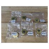 6 Magnetic Golf Hat Clip Ball Marker Holders, Matte Gold - Brand New