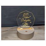 Father and Daughter LED Acrylic Table Lamp Gift - Brand New