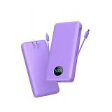 Purple 33800mAh Power Bank HX200J6 with Built-In Cables - Brand New
