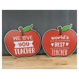 Teacher Appreciation Yard Sign Decor Set, 9-Piece - Brand New