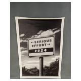 Black and White Canvas Print 12" x 18" Serious Effort 2024 - Brand New