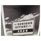 Black and White Canvas Print 12" x 18" Serious Effort 2024 - Brand New