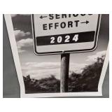 Black and White Canvas Print 12" x 18" Serious Effort 2024 - Brand New