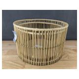 Set of 2 Round Wood and Bamboo Baskets - Brand New