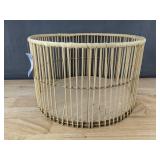 Set of 2 Round Wood and Bamboo Baskets - Brand New