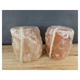 2 Himalayan Salt Licks on Ropes for Livestock, 8 lbs Each - Brand New