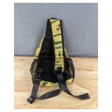 Niu Kom Crossbody Backpack, Yellow with Military Pattern -Brand New