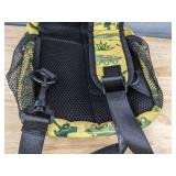 Niu Kom Crossbody Backpack, Yellow with Military Pattern -Brand New
