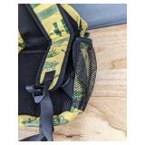 Niu Kom Crossbody Backpack, Yellow with Military Pattern -Brand New