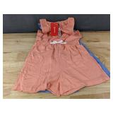 PatPat Girls Romper Lot, Size 8-9, Peach and Blue - Brand New