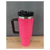 40oz Neon Pink Tumbler with 2 Straws - Brand New