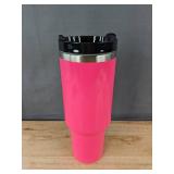 40oz Neon Pink Tumbler with 2 Straws - Brand New