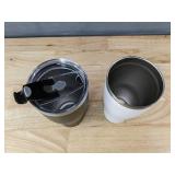 Two 30 oz Stainless Steel Tumblers, Black and White - Brand New