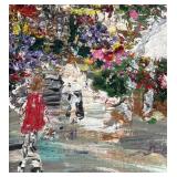 Jan Marks Framed Original Oil Painting Farmers Market No. 7