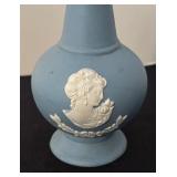 Vintage Blue Jasperware Style Vase with Cameo Relief