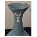 Vintage Blue Jasperware Style Vase with Cameo Relief