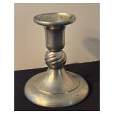 Vintage Pewter Pitcher and Candleholders Set