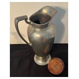 Vintage Pewter Pitcher and Candleholders Set