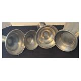 Vintage Pewter Pitcher and Candleholders Set