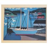 "Ship at Dock" Print by Maud Lewis
