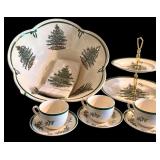 Large Christmas Tree Pattern Dinnerware Collection with Serving Pieces