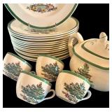 Large Christmas Tree Pattern Dinnerware Collection with Serving Pieces