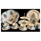 Large Christmas Tree Pattern Dinnerware Collection with Serving Pieces