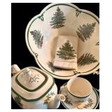 Large Christmas Tree Pattern Dinnerware Collection with Serving Pieces