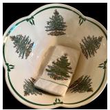 Large Christmas Tree Pattern Dinnerware Collection with Serving Pieces