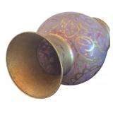 Vintage Hand-Painted Glass Vase SPA 1998 Purple and Gold