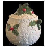 Large Christmas Dinnerware Lot with Plates, Cookie Jar, Tray, and Accessories